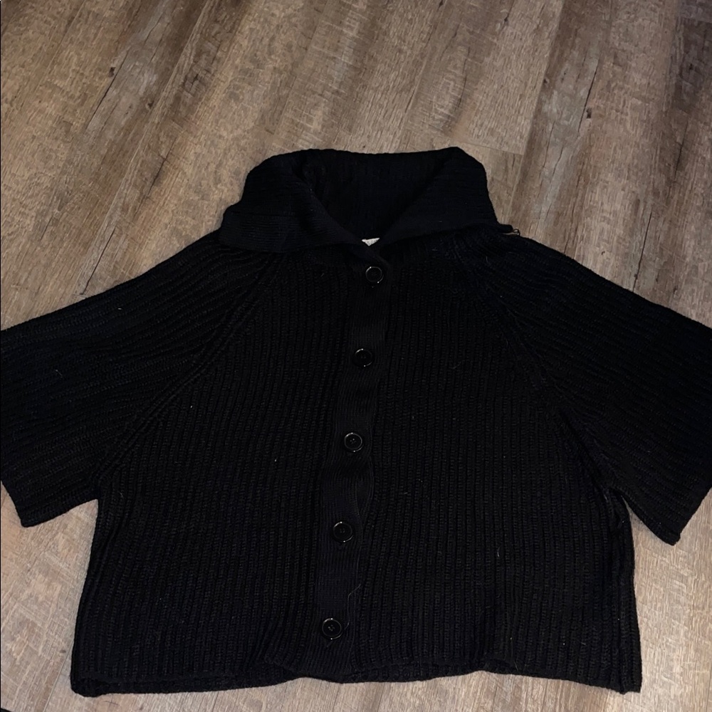 Carolyn Taylor Black Button-Up Cardigan